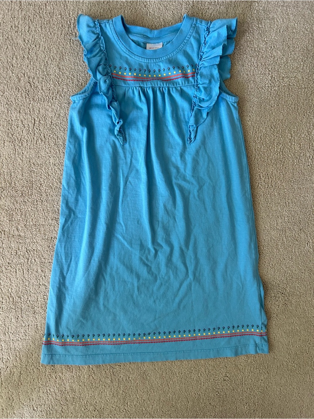 Hanna Andersson girls cotton rainbow dress 6/7 ruffle